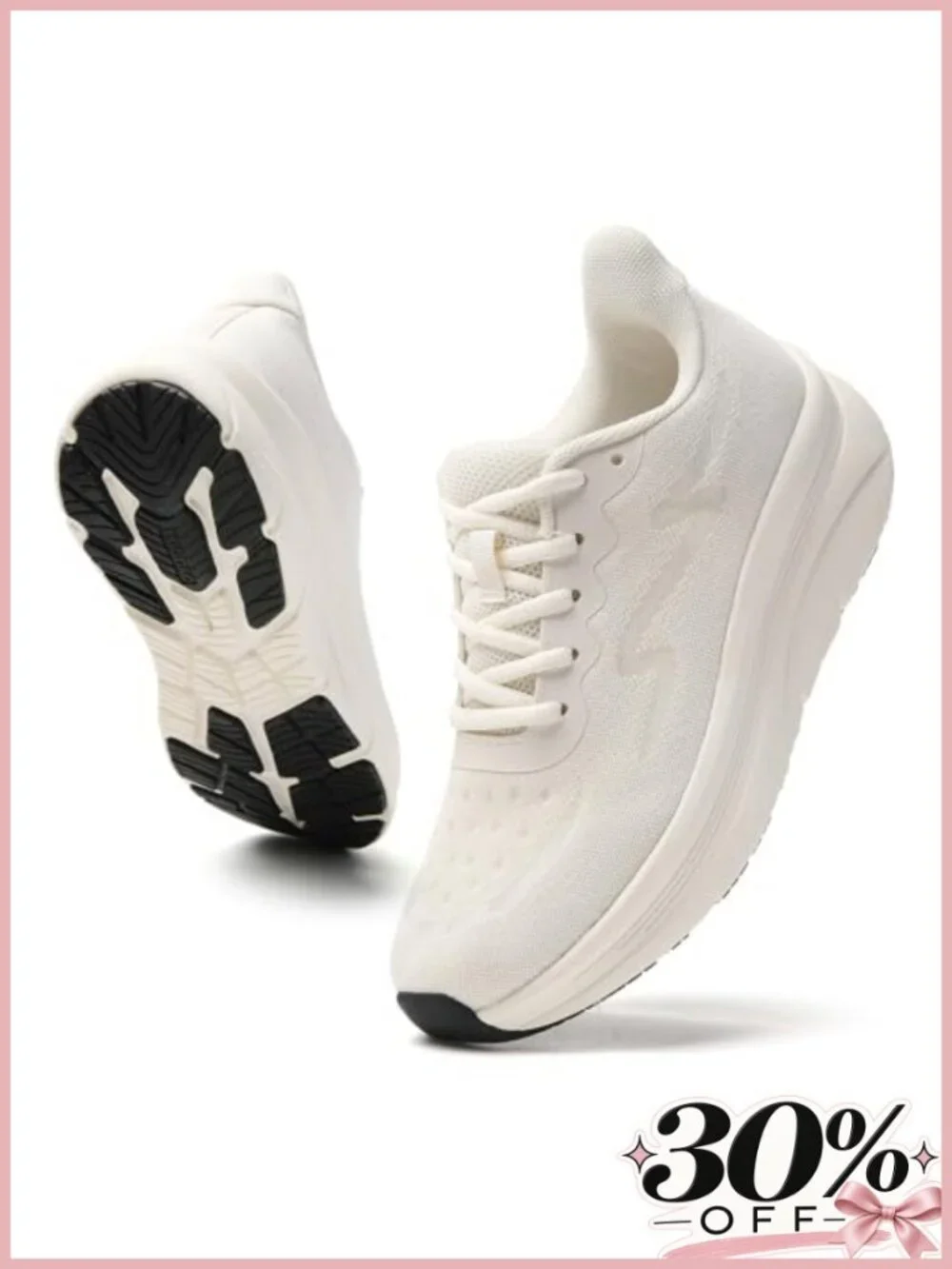 Women's Chunky Platform Sneakers Mesh Lace-Up Walking Shoes
